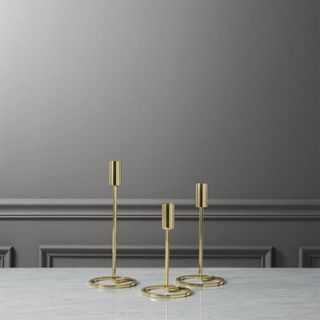 Cb2 + 3-Piece Roundabout Taper Candle Holder Set