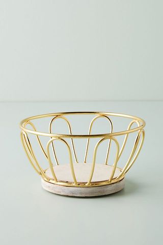 Anthropologie + Gold Wire Mini Fruit Basket