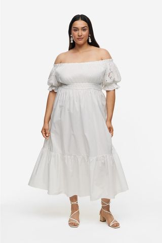 H&M + Off-the-Shoulder Cotton Dress