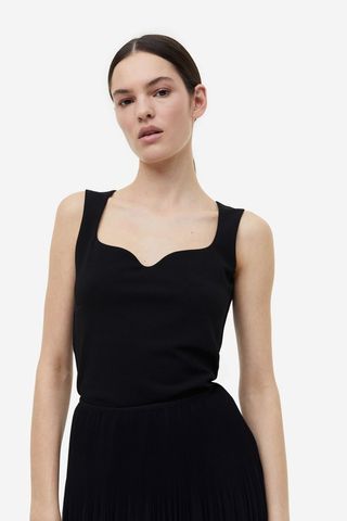 H&M + Sweetheart-Neckline Top