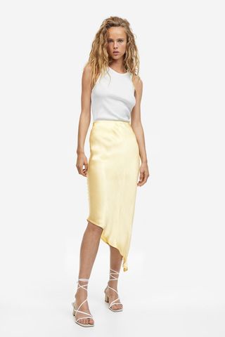 H&M + Asymmetric Satin Skirt