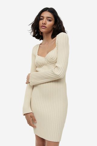 H&M + Rib-Knit Bodycon Dress