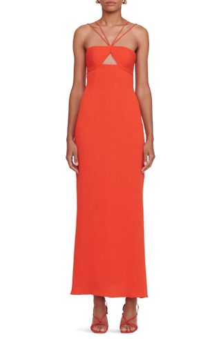 Staud + Gianna Cutout Rib Halter Dress