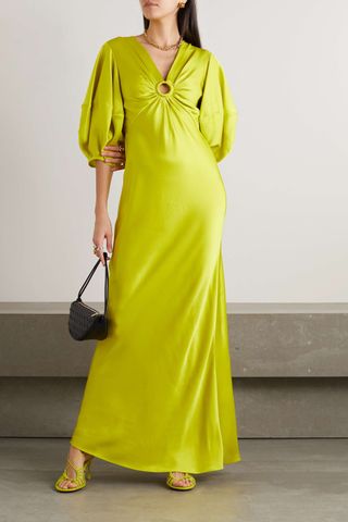 Stella Mccartney + Cutout Satin Maxi Dress