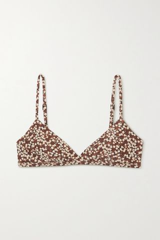 Matteau + Floral-Print Triangle Bikini Top