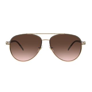 Steve Madden + Gold Stone Accented Aviator Sunglasses