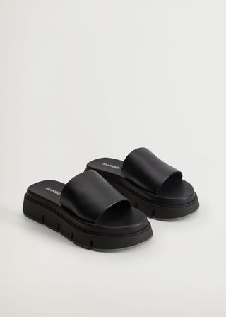 Mango + Platform Leather Sandals