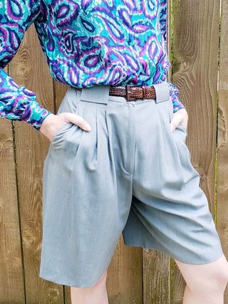 Vintage + Max Mara Gray Dress Shorts