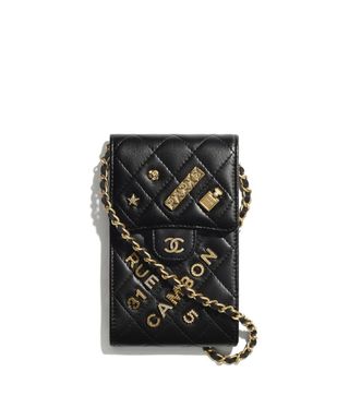 Chanel + Phone Holder With Chain