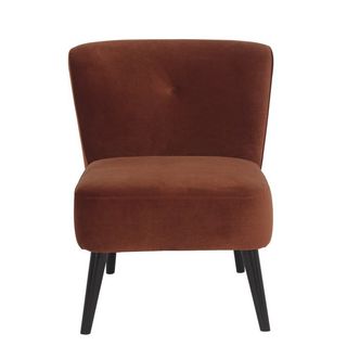 Habitat + Merlot Velvet Accent Chair in Orange