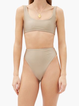 Jade Swim + Rounded Edges Scoop-Neck Bikini Top