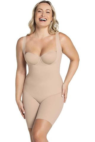 Flattering Open Bust BodyShaper Bodysuit - Medium Size