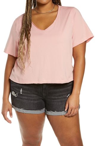 BP + Oversized Lace Trim T-Shirt
