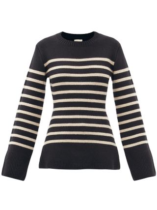 Khaite + Lou Striped Cashmere Sweater