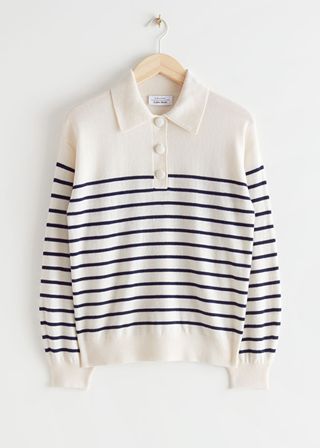& Other Stories + Striped Polo Knit Sweater