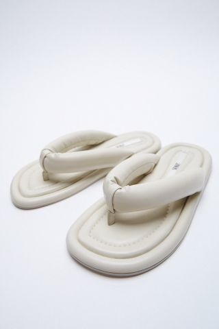 Zara + Flat Quilted Sandals
