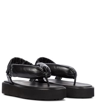Miu Miu + Leather Thong Sandals