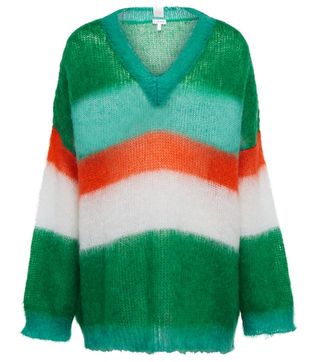 Loewe + Striped Mohair-Blend Sweater
