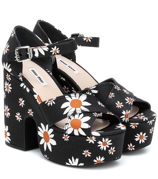 Miu Miu + Daisy Gabardine Platform Sandals