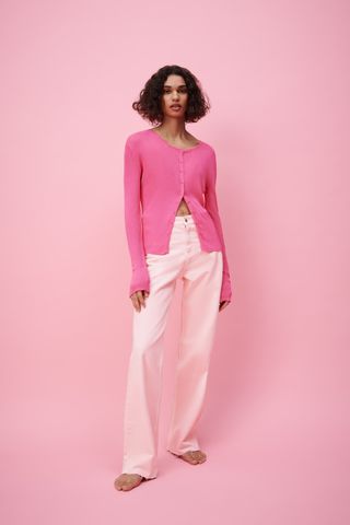 Zara + Ribbed Knit Jacket