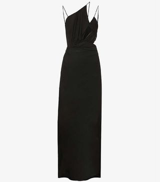 Nensi Dojaka + Asymmetric Woven Maxi Dress