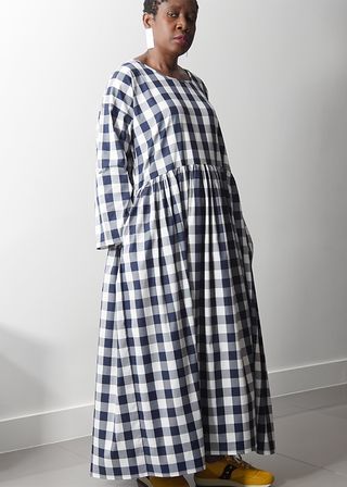 Kemi Telford + Limited Edition Navy Blue Check Free Dress
