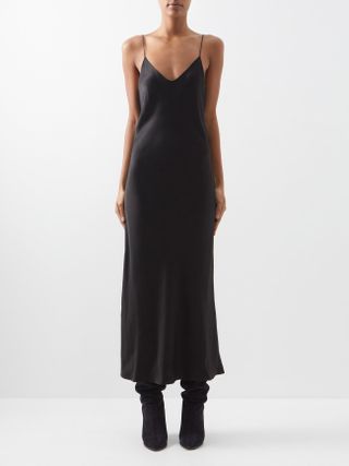 Raey + Thin-Strap Satin Midi Dress