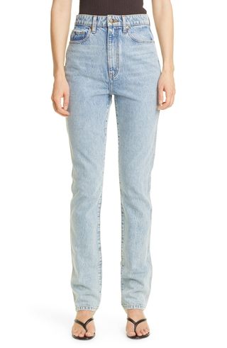Khaite + Daria High Waist Nonstretch Slim Straight Jeans