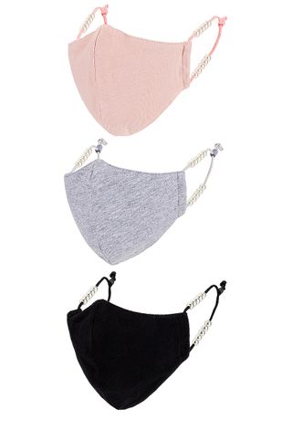 Lele Sadoughi + Set of 3 Face Masks in Classic Pearl