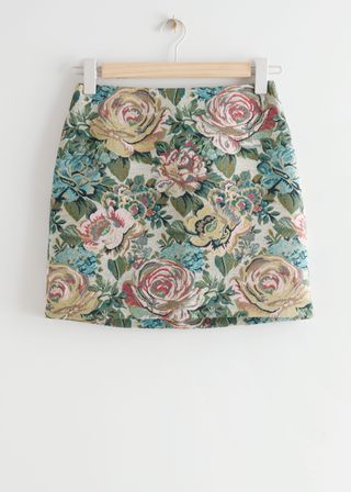 & Other Stories + Floral Jacquard Mini Skirt