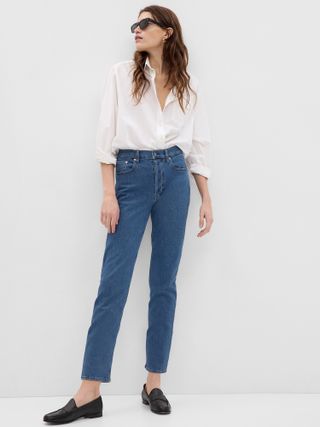 Gap + High Rise Cheeky Straight Jeans with Washwell