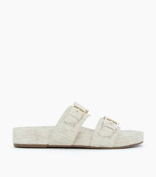 Dune London + Loren Two Part Buckle Sandals in Natural