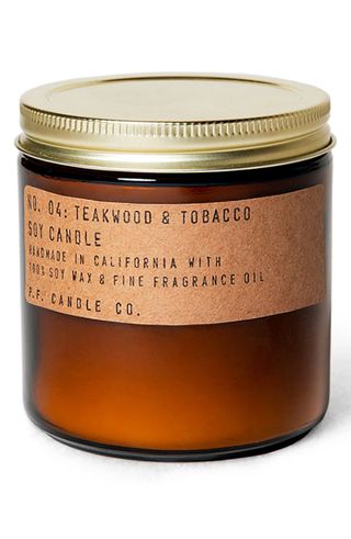 P.F. Candle Co. + Teakwood & Tobacco Scented Candle