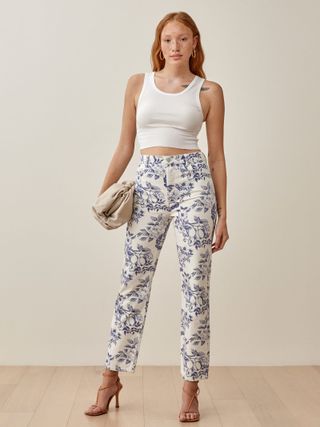 Reformation + Cynthia Toile High Rise Straight Jeans