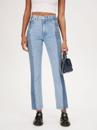 Reformation + Cynthia Reworked High Rise Straight Jeans