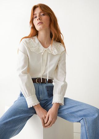 & Other Stories + Scalloped Embroidery Blouse