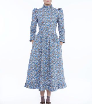 O Pioneers + Clara Dress Willow Blue and Rust Floral