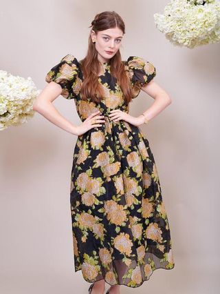Sister Jane + Floral Clover Jacquard Midi Dress