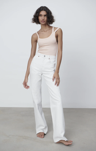 Zara + Asymmetric Rib Bodysuit