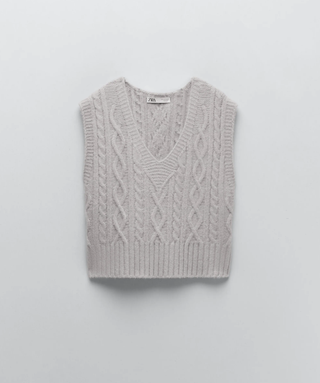 Zara + Cable Knit Vest