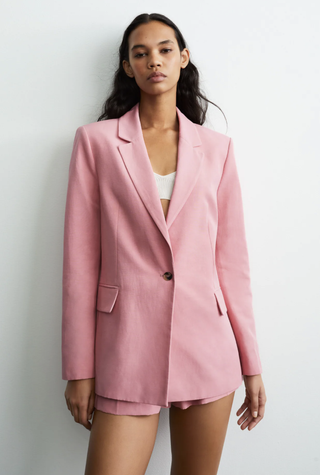 Zara + Linen-Blend Blazer