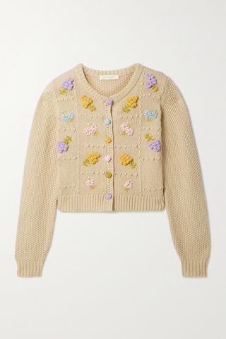 Loveshackfancy + Briallon Embroidered Knitted Cardigan