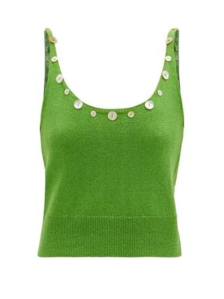 Staud + Ares Shell-Button Scoop-Neck Tank Top