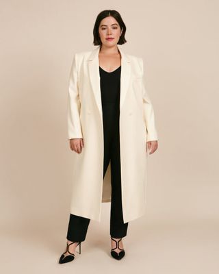 Lapointe + Luxe Wool Twill Double Breasted Blazer Coat