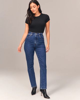 Abercrombie & Fitch + Curve Love Ultra High Rise 90s Slim Straight Jean