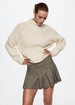Mango + Pleated Wool Skirt
