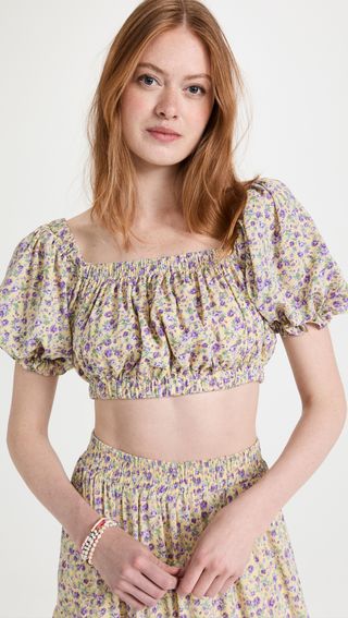 English Factory + Floral Cropped Top