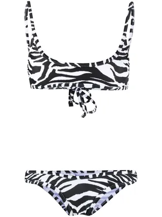 The Attico + Zebra-Print Bikini Set