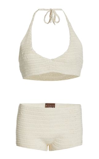 Albus Lumen + Crochet Knit Bikini Set