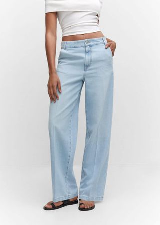 Mango + Low Waist Wideleg Jeans